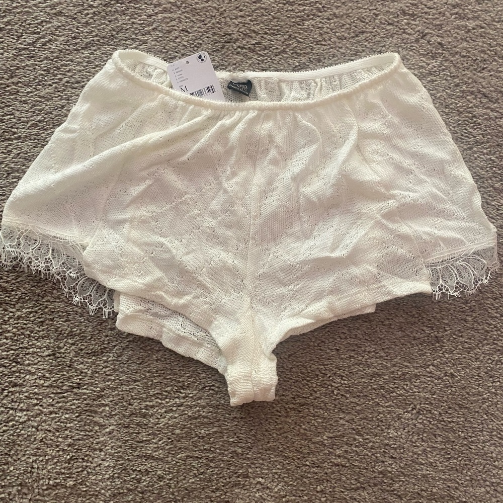 Free People Cream Lace intimate shorts